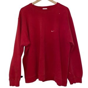 Vintage 90’s Nike Essential Embroidered Sweatshirt In Red
